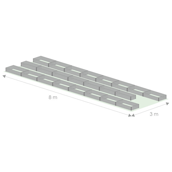 KLASIKA GREENHOUSES - Kit de jardinière surélevées pour une serre 3x8 m, acier galvanisé, Klasika Greenhouses - large