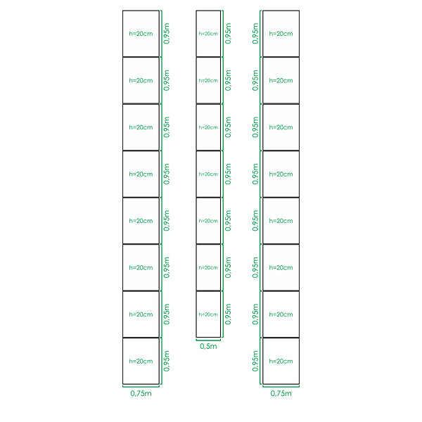 KLASIKA GREENHOUSES - Kit de jardinière surélevées pour une serre 3x8 m, acier galvanisé, Klasika Greenhouses - large
