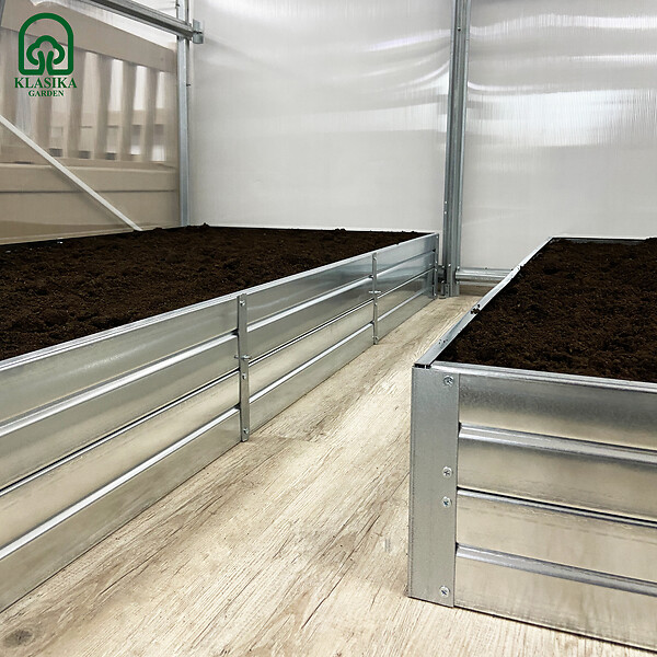 KLASIKA GREENHOUSES - Kit de jardinière surélevées pour une serre 3x8 m, acier galvanisé, Klasika Greenhouses - large