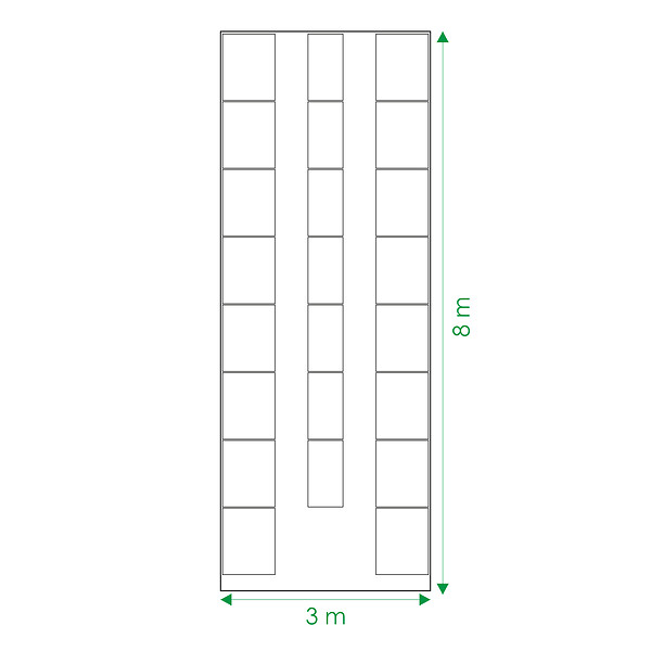 KLASIKA GREENHOUSES - Kit de jardinière surélevées pour une serre 3x8 m, acier galvanisé, Klasika Greenhouses - large