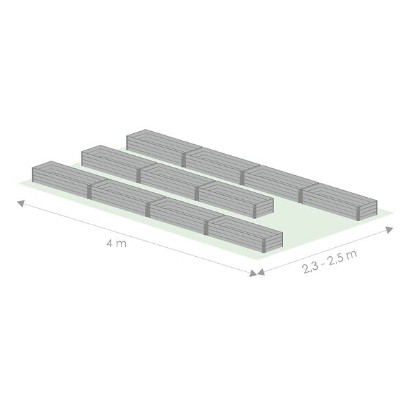 KLASIKA GREENHOUSES - Kit de jardinière surélevées pour une serre 2,5x4 m, acier galvanisé, Klasika Greenhouses - large