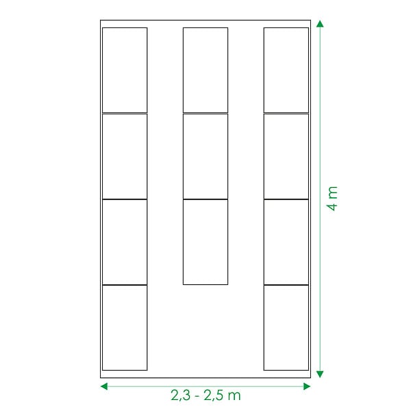 KLASIKA GREENHOUSES - Kit de jardinière surélevées pour une serre 2,5x4 m, acier galvanisé, Klasika Greenhouses - large