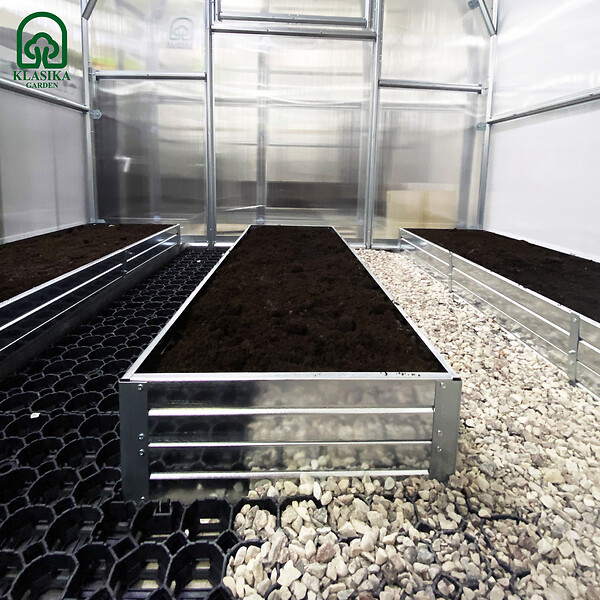 KLASIKA GREENHOUSES - Kit de jardinière surélevées pour une serre 2,5x6 m, acier galvanisé, Klasika Greenhouses - large