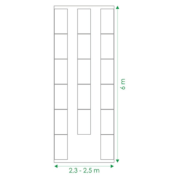 KLASIKA GREENHOUSES - Kit de jardinière surélevées pour une serre 2,5x6 m, acier galvanisé, Klasika Greenhouses - large