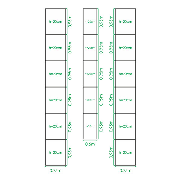 KLASIKA GREENHOUSES - Kit de jardinière surélevées pour une serre 3x6 m, acier galvanisé, Klasika Greenhouses - large