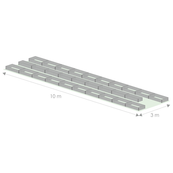 KLASIKA GREENHOUSES - Kit de jardinière surélevées pour une serre 3x10 m, acier galvanisé, Klasika Greenhouses - large