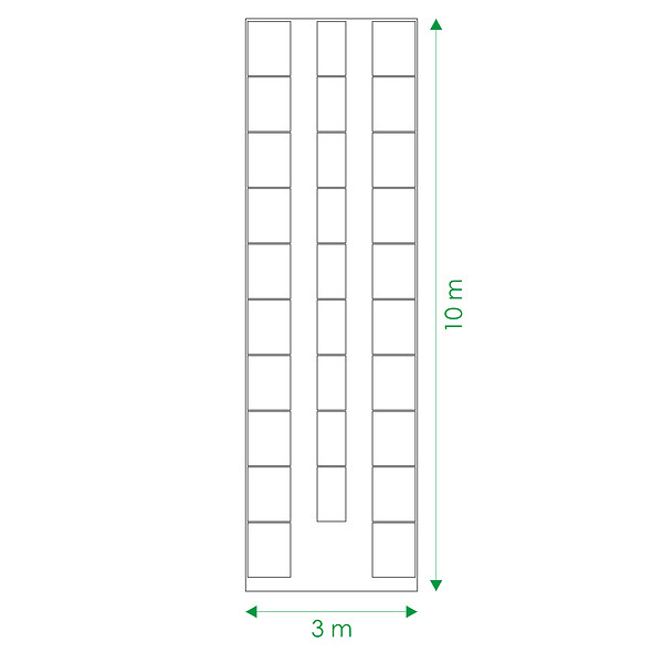 KLASIKA GREENHOUSES - Kit de jardinière surélevées pour une serre 3x10 m, acier galvanisé, Klasika Greenhouses - large