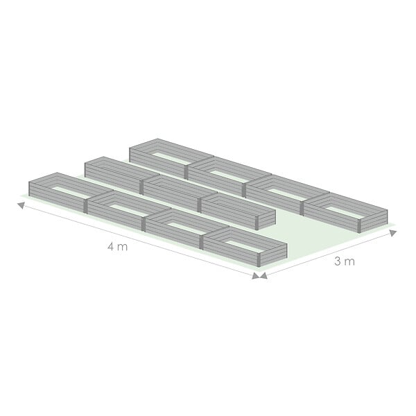 KLASIKA GREENHOUSES - Kit de jardinière surélevées pour une serre 3x4 m, acier galvanisé, Klasika Greenhouses - large