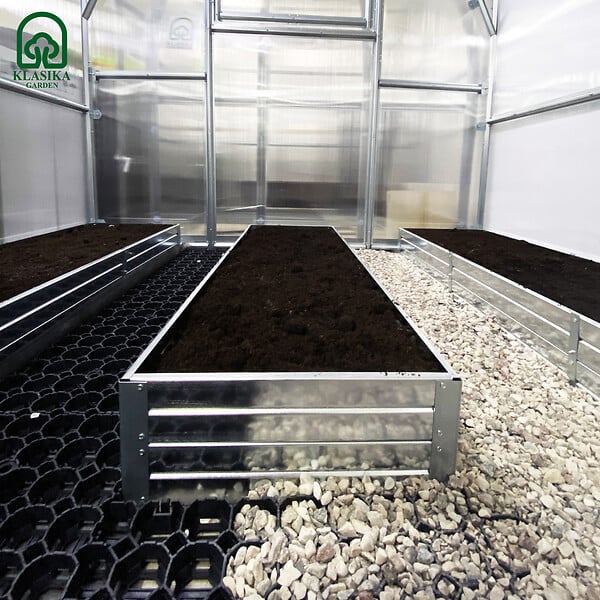 KLASIKA GREENHOUSES - Kit de jardinière surélevées pour une serre 3x4 m, acier galvanisé, Klasika Greenhouses - large