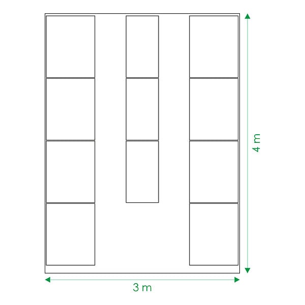 KLASIKA GREENHOUSES - Kit de jardinière surélevées pour une serre 3x4 m, acier galvanisé, Klasika Greenhouses - large