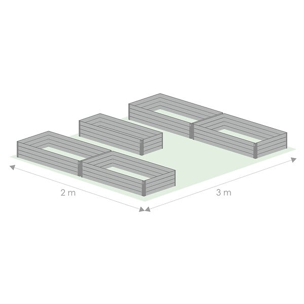 KLASIKA GREENHOUSES - Kit de jardinière surélevées pour une serre 3x2 m, acier galvanisé, Klasika Greenhouses - large