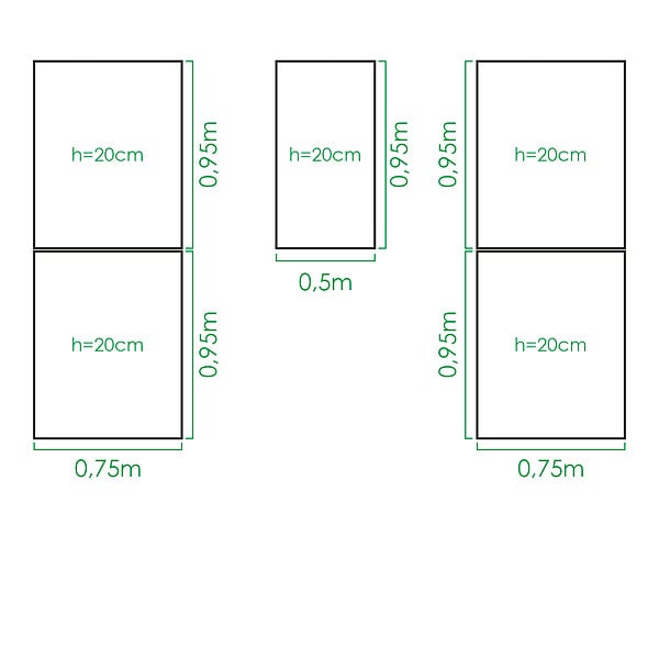 KLASIKA GREENHOUSES - Kit de jardinière surélevées pour une serre 3x2 m, acier galvanisé, Klasika Greenhouses - large