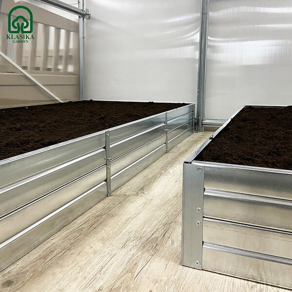 KLASIKA GREENHOUSES - Kit de jardinière surélevées pour une serre 3x2 m, acier galvanisé, Klasika Greenhouses - large
