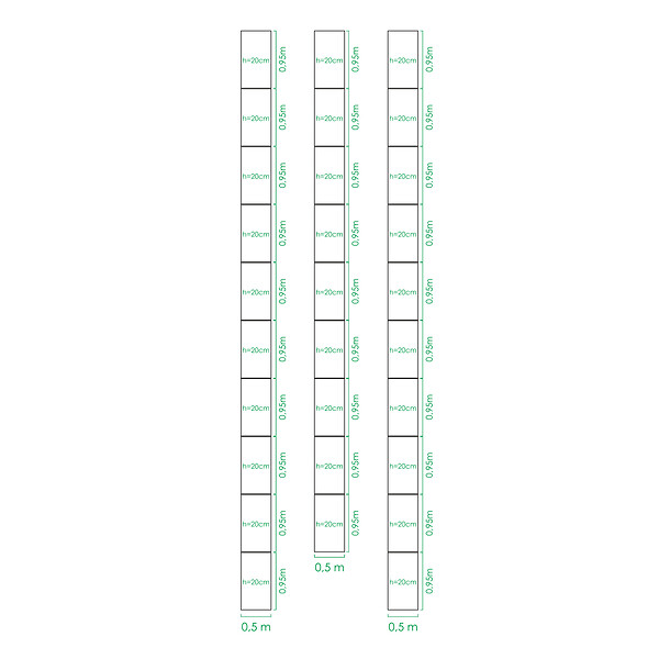 KLASIKA GREENHOUSES - Kit de jardinière surélevées pour une serre 2,5x10 m, acier galvanisé, Klasika Greenhouses - large