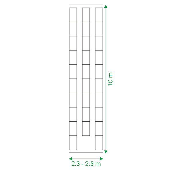 KLASIKA GREENHOUSES - Kit de jardinière surélevées pour une serre 2,5x10 m, acier galvanisé, Klasika Greenhouses - large