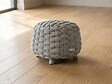 HESPERIDE - Pouf Obbae pour salon de jardin, en maille synthétique graphite - Hespéride - vignette