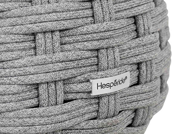 HESPERIDE - Pouf Obbae pour salon de jardin, en maille synthétique graphite - Hespéride - large