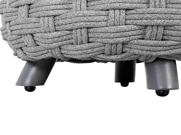 HESPERIDE - Pouf Obbae pour salon de jardin, en maille synthétique graphite - Hespéride - large
