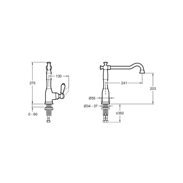 JACOB DELAFON - Robinet de cuisine Louise chrome - large