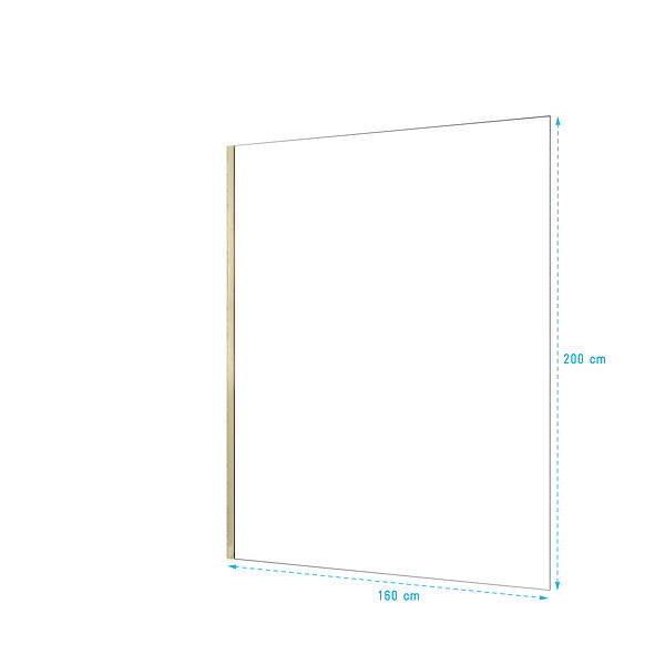AURLANE - Paroi de douche à l'italienne 160x200 cm verre trempé 8 mm - Or Doré Brossé - FREEDOM 2 GOLD - large