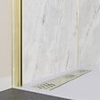 AURLANE - Paroi de douche à l'italienne 160x200 cm verre trempé 8 mm - Or Doré Brossé - FREEDOM 2 GOLD - vignette