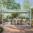 CONCEPT USINE - Pergola bioclimatique structure et lames orientables en aluminium vert 4x3m RHODES - vignette
