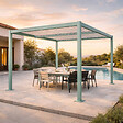 CONCEPT USINE - Pergola bioclimatique structure aluminium vert lames orientables 3x3m CORFU - vignette