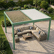 CONCEPT USINE - Pergola bioclimatique structure aluminium vert lames orientables 3x3m CORFU - vignette