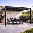 CONCEPT USINE - Pergola bioclimatique adossée en aluminium noir 3x3m SIFNOS - vignette