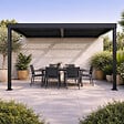 CONCEPT USINE - Pergola bioclimatique adossée en aluminium noir 3x3m SIFNOS - vignette