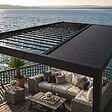 CONCEPT USINE - Pergola bioclimatique structure aluminium lames orientables 4x3m CORFU - vignette