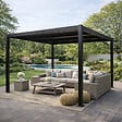 CONCEPT USINE - Pergola bioclimatique aluminium et acier lames orientables 3x3m CORFU - vignette