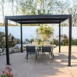 CONCEPT USINE - Pergola bioclimatique aluminium et acier lames orientables 3x3m CORFU - vignette