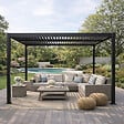 CONCEPT USINE - Pergola bioclimatique aluminium et acier lames orientables 3x3m CORFU - vignette
