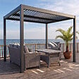 CONCEPT USINE - Pergola bioclimatique structure et lames orientables en aluminium 3x3m RHODES - vignette