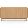 ID MARKET - Buffet 160 cm CAPUCINE XXL 4 portes façon hêtre design arrondi - vignette