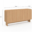 ID MARKET - Buffet 160 cm CAPUCINE XXL 4 portes façon hêtre design arrondi - vignette