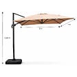 CONCEPT USINE - Parasol rectangulaire 3x4m déporté rotatif taupe en aluminium CESARE - vignette