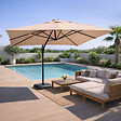 CONCEPT USINE - Parasol rectangulaire 3x4m déporté rotatif taupe en aluminium CESARE - vignette