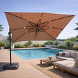 CONCEPT USINE - Parasol rectangulaire 3x4m déporté rotatif taupe en aluminium CESARE - vignette