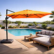 CONCEPT USINE - Parasol rectangulaire 3x4m déporté rotatif orange en aluminium CESARE $ - vignette