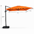 CONCEPT USINE - Parasol rectangulaire 3x4m déporté rotatif orange en aluminium CESARE $ - vignette