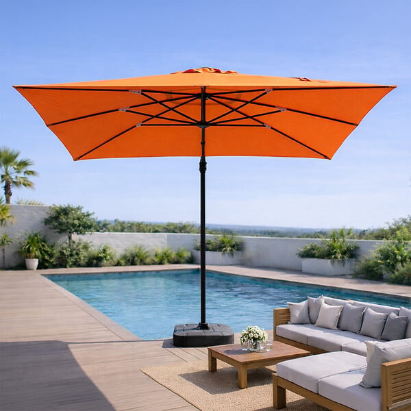 CONCEPT USINE - Parasol rectangulaire 3x4m déporté rotatif orange en aluminium CESARE $ - large