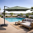 CONCEPT USINE - Parasol rectangulaire 3x4m déporté rotatif vert en aluminium CESARE - vignette
