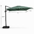 CONCEPT USINE - Parasol rectangulaire 3x4m déporté rotatif vert en aluminium CESARE - vignette