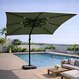 CONCEPT USINE - Parasol rectangulaire 3x4m déporté rotatif vert en aluminium CESARE - vignette