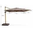 CONCEPT USINE - Parasol rectangulaire 3x4m déporté rotatif gris pied effet bois en aluminium CESARE - vignette