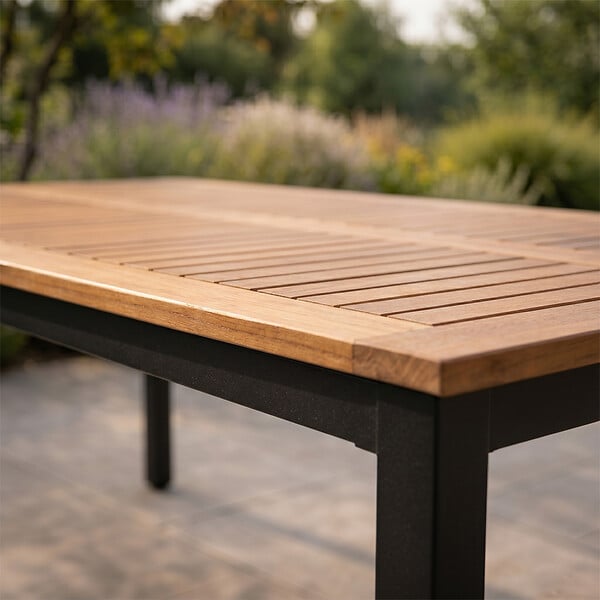 CONCEPT USINE - Table 6 places en bois naturel d'eucalyptus 150cm BAGO - large