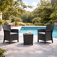 CONCEPT USINE - Ensemble de jardin 2 fauteuils gris anthracite avec table basse ADANA - vignette
