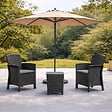 CONCEPT USINE - Ensemble de jardin 2 fauteuils gris anthracite avec table basse ADANA - vignette